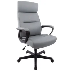 Alera Oxnam Series 17.56 in. to 21.38 in. Seat Height Supports Up to 275 lbs. High-Back Task Chair - Gray Seat/Back, Black Base