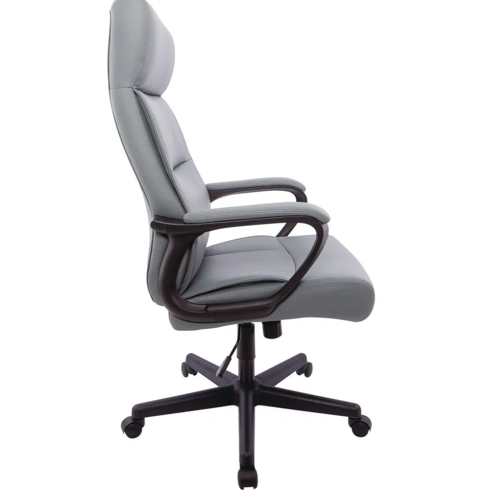 Alera Oxnam Series 17.56 in. to 21.38 in. Seat Height Supports Up to 275 lbs. High-Back Task Chair - Gray Seat/Back, Black Base