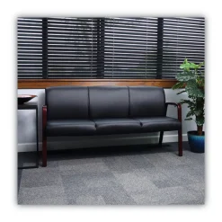 Alera Reception Lounge WL Series 65.13 in. x 26.13 in. x 33 in. 3-Seat Sofa - Black