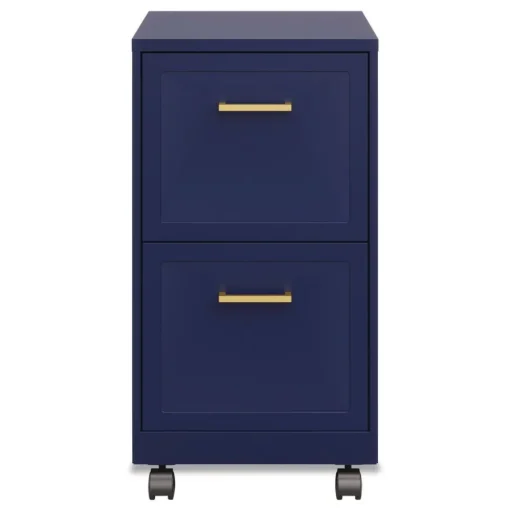 Alera Two-Drawer Mobile Vertical File 2 Letter-Size File Drawers 14.25 x 18 x 26.7 - Navy