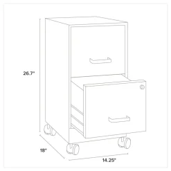 Alera Two-Drawer Mobile Vertical File 2 Letter-Size File Drawers 14.25 x 18 x 26.7 - Navy