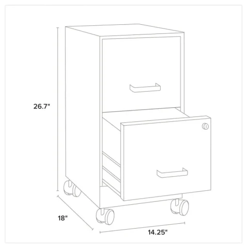Alera Two-Drawer Mobile Vertical File 2 Letter-Size File Drawers 14.25 x 18 x 26.7 - Navy