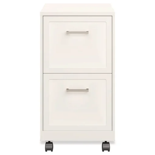 Alera Two-Drawer Mobile Vertical File 2 Letter-Size File Drawers 14.25 x 18 x 26.7 - Pearl White