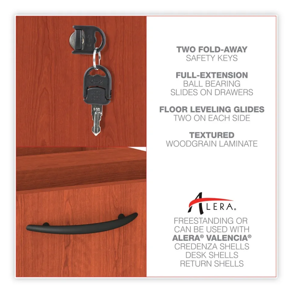 Alera Valencia Series 15.63 in. x 20.5 in. x 28.5 in. Box/File Full Pedestal - Mahogany