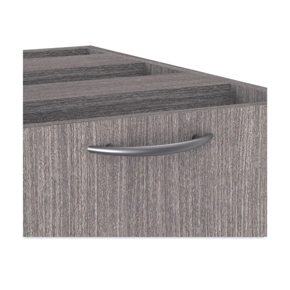 Alera Valencia Series 15.63 in. x 20.5 in. x 28.5 in. Legal/Letter 3-Drawer Full Pedestal File - Gray
