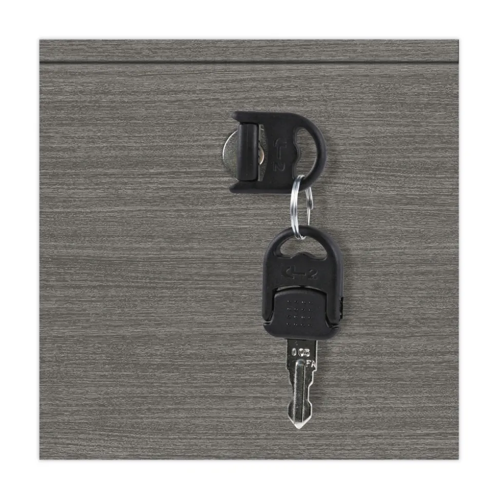 Alera Valencia Series 15.63 in. x 20.5 in. x 28.5 in. Legal/Letter 3-Drawer Full Pedestal File - Gray