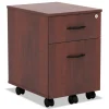 Alera Valencia Series 15.88 in. x 19.13 in. x 22.88 in. Legal/Letter 2-Drawer Mobile Pedestal - Medium Cherry