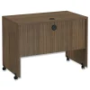 Alera Valencia Series 41.38 in. x 23.63 in. x 30 in. Mobile Workstation Desk - Modern Walnut