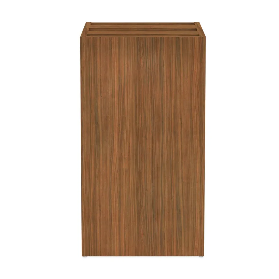 Alera VA532822WA 15.63 in. x 20.5 in. x 28.5 in. Valencia Series 3-Drawer Full File Pedestal - Modern Walnut
