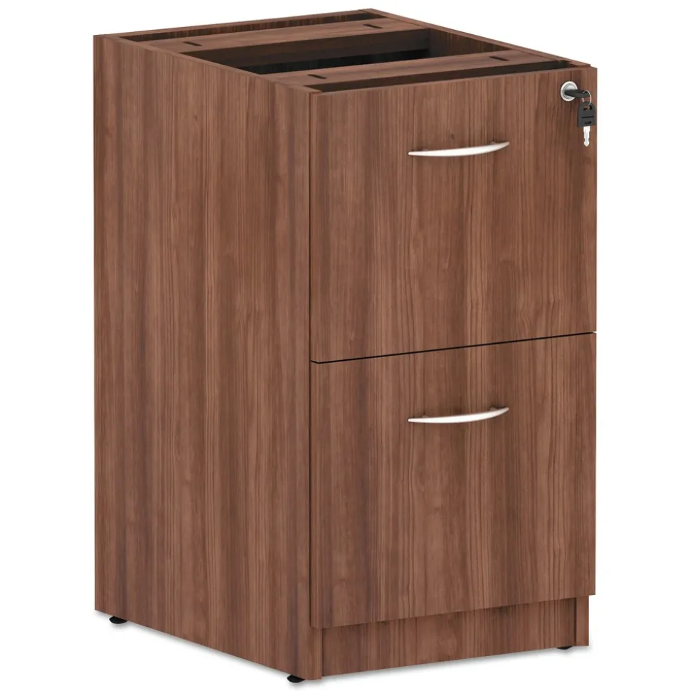 Alera VA542822WA 15.63 in. x 20.5 in. x 28.5 in. Valencia Series 2-Drawer Full File Pedestal - Modern Walnut
