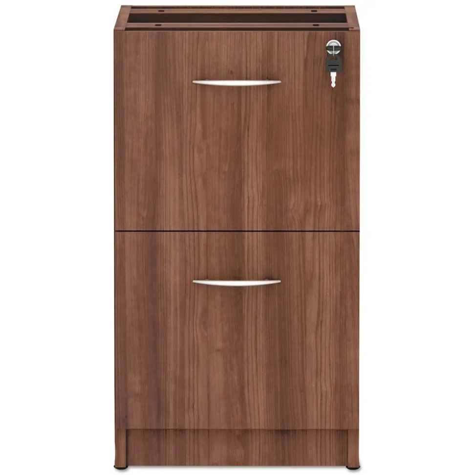 Alera VA542822WA 15.63 in. x 20.5 in. x 28.5 in. Valencia Series 2-Drawer Full File Pedestal - Modern Walnut