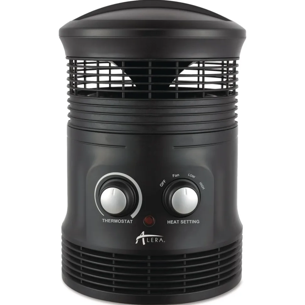 Alera 750W 8 in. x 8 in. x 12 in. 360-Degree Circular Fan Forced Heater - Black