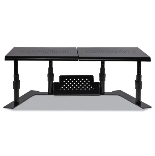 Allsop 25.6 in. to 33.1 in. x 12.6 in. x 6.2 in. to 8.6 in. Supports 20 lbs. Shelf Metal Art Ergotwin Dual Monitor Stand - Black