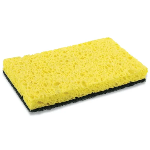 AmerCareRoyal 3.5 x 6 Heavy-Duty Scrubbing Sponge - Yellow/Green (20/Carton)