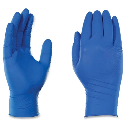 Ammex 9.5 in. 6 mil Heavy-Duty Industrial Nitrile Gloves - X-Large/Royal Blue (1000/Carton)