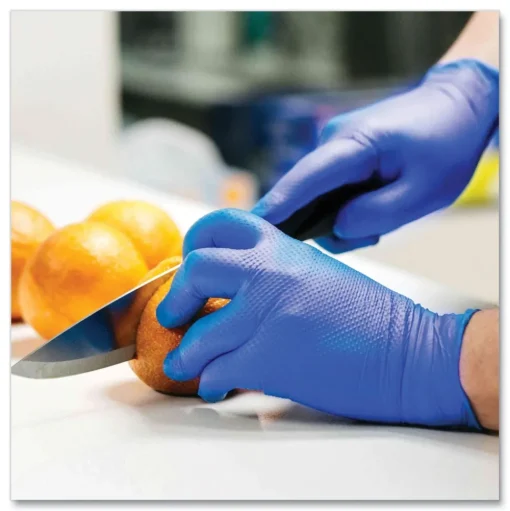 Ammex 9.5 in. 6 mil Heavy-Duty Industrial Nitrile Gloves - XX-Large/Royal Blue (1000/Carton)