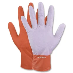 Ammex 9.06 in. 6 mil Ultra Industrial Flock-Lined Nitrile Disposable Gloves - XX-Large/Orange (500/Carton)