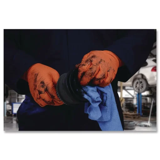 Ammex 9.06 in. 6 mil Ultra Industrial Flock-Lined Nitrile Disposable Gloves - XX-Large/Orange (500/Carton)