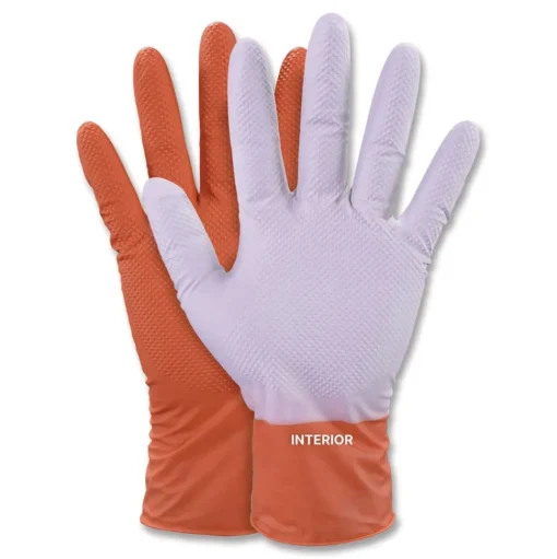 Ammex 9.06 in. 6 mil Ultra Industrial Flock-Lined Nitrile Disposable Gloves - XX-Large/Orange (500/Carton)