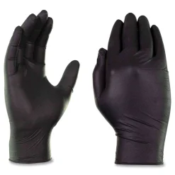 Ammex 9.5 in. Long 3 mil Powder-Free Industrial Nitrile Gloves - X-Large/Black (1000/Carton)