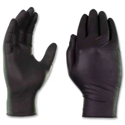 Ammex 9.5 in. Long 3 mil Powder-Free Nitrile Exam Gloves - Medium/Black (1000/Carton)