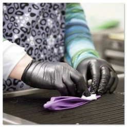 Ammex 9.5 in. Long 3 mil Powder-Free Nitrile Exam Gloves - Medium/Black (1000/Carton)