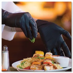 Ammex 9.5 in. Long 3 mil Powder-Free Industrial Nitrile Gloves - Large/Black (1000/Carton)