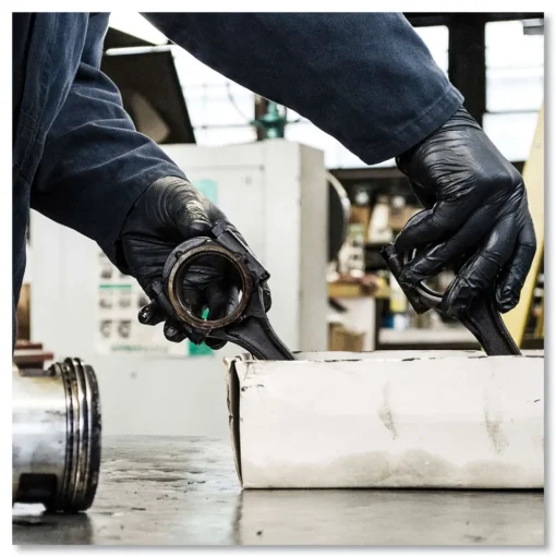Ammex 9.5 in. Long 3 mil Powder-Free Industrial Nitrile Gloves - Small/Black (1000/Carton)