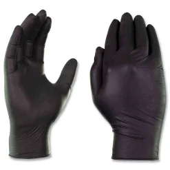 Ammex 9.5 in. Long 3 mil Powder-Free Nitrile Exam Gloves - Large/Black (1000/Carton)