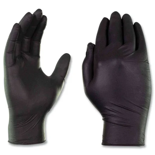 Ammex 9.5 in. Long 3 mil Powder-Free Nitrile Exam Gloves - Large/Black (1000/Carton)