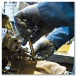 Ammex 9.5 in. Long 3 mil Powder-Free Industrial Nitrile Gloves - Medium/Black (1000/Carton)