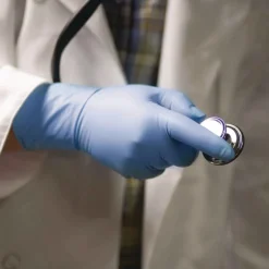 Ammex 8 mil Blue Powder-Free Nitrile Exam Gloves - Medium, Blue (500/Carton)