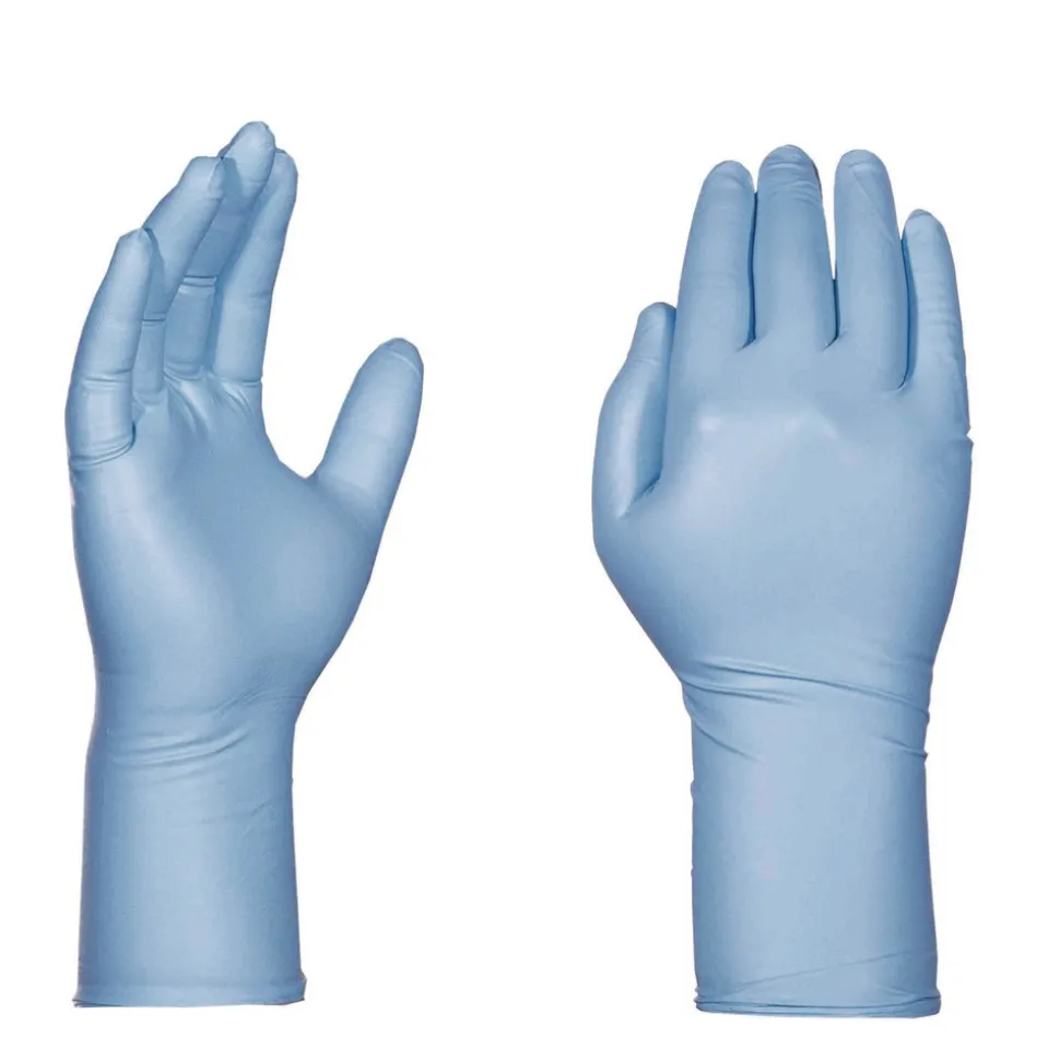 Ammex 8 mil Blue Powder-Free Nitrile Exam Gloves - Large, Blue (500/Carton)