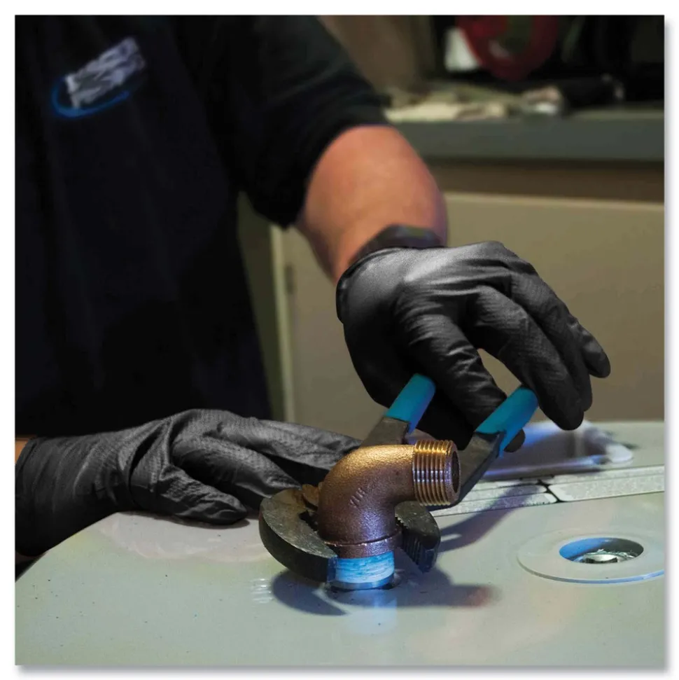 Ammex 6 mil Heavy-Duty Industrial Powder-Free Nitrile Gloves - Medium, Black (1000/Carton)