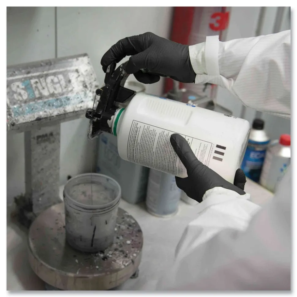 Ammex 6 mil Heavy-Duty Industrial Powder-Free Nitrile Gloves - Large, Black (1000/Carton)