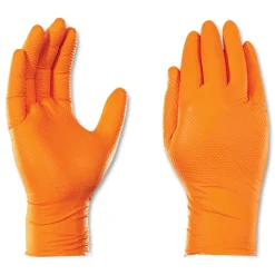 Ammex 8 mil Heavy-Duty Industrial Powder-Free Nitrile Gloves - X-Large, Orange (1000/Carton)