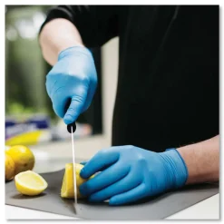 Ammex 3 mil Industrial Powder-Free Nitrile Gloves - Large, Blue (1000/Carton)