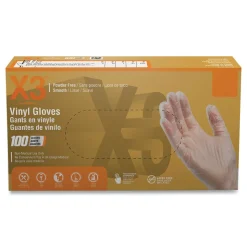 Ammex 3 mil Industrial Powder-Free Vinyl Gloves - Medium, Clear (1000/Carton)