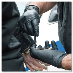 Ammex 6 mil Powder-Free Nitrile Exam Gloves - Small, Black (1000/Carton)