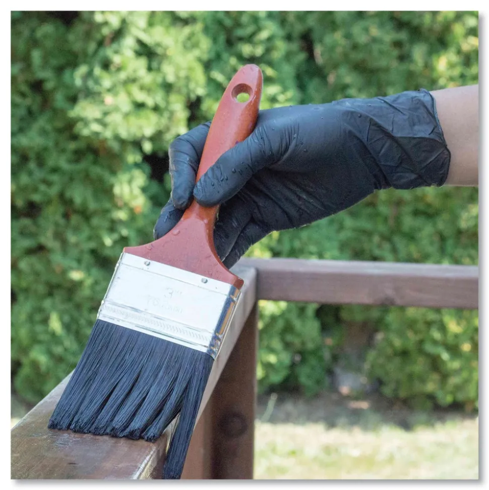 Ammex 6 mil Powder-Free Nitrile Exam Gloves - Small, Black (1000/Carton)