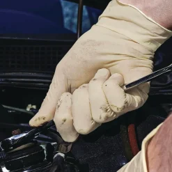 Ammex 6 mil Thick 9.5 in. Long Powder-Free Extra Thick Latex Disposable Gloves - Small, Ivory (100/Box, 10 Boxes/Carton)