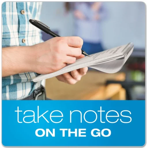 Ampad Earthwise by Ampad 4 x 8 Gregg Rule Recycled Reporter's Notepad - White Cover/White Sheets