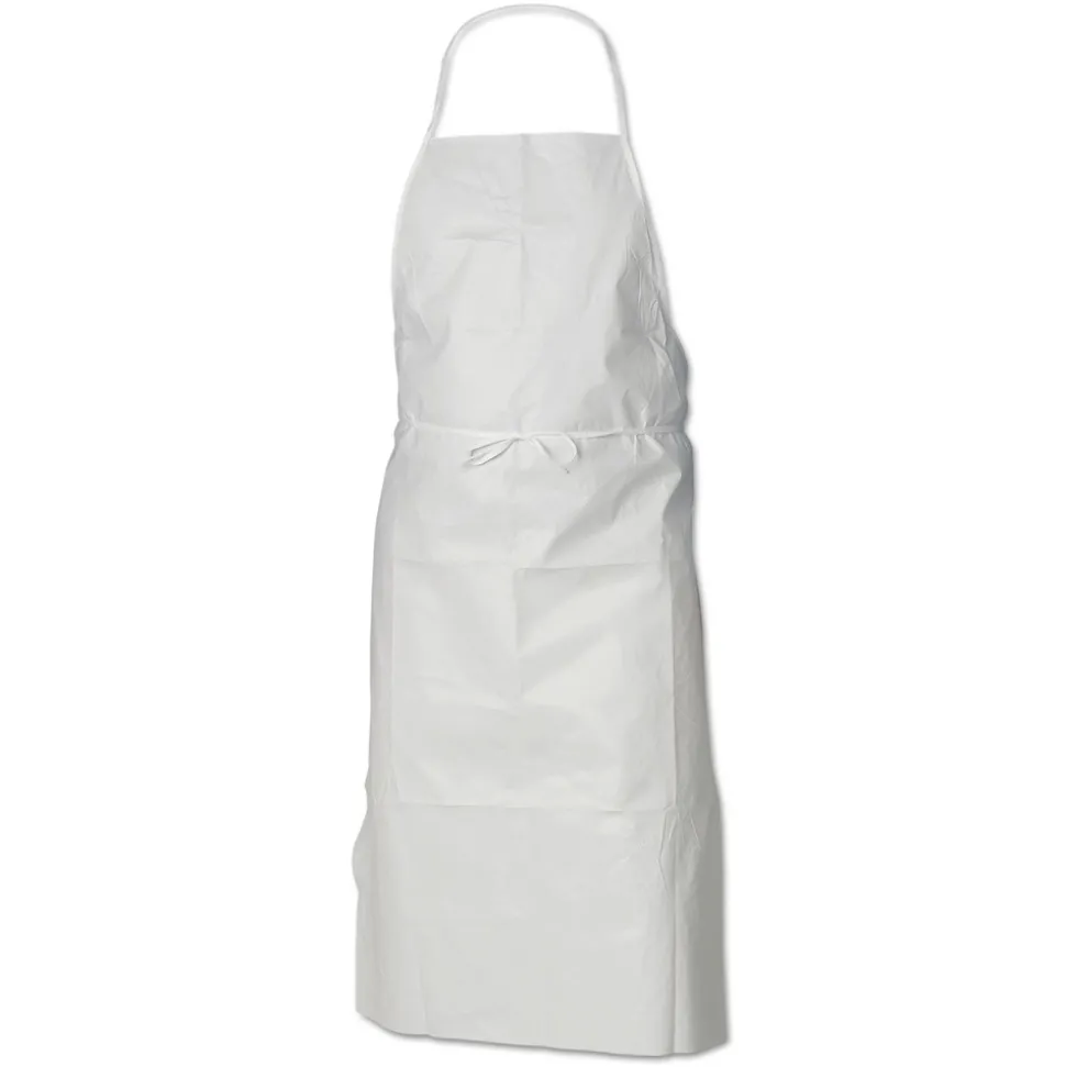 Ansell 28 in. x 40 in. A40 Film Laminate Liquid/Particle Protection Apron - White (100/Carton)