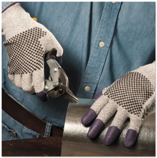 Ansell 220 mm Length G60 PURPLE NITRILE Cut Resistant Glove - Small/Size 7, Blue/White (12/Carton)