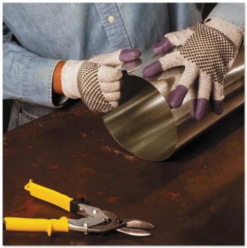 Ansell 230 mm Length G60 Purple Nitrile Gloves - Medium/Size 8, Black/White (12 Pairs/Carton)