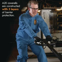Ansell A20 Breathable Particle Protection Coveralls - 3X-Large/Blue (20/Carton)