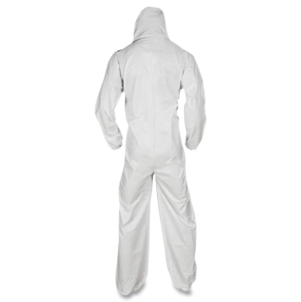 Ansell A20 Elastic-Back, Hood and Boots Breathable Particle Protection Coveralls - Quadruple Extra Large, White (20/Carton)