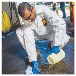 Ansell A40 Elastic-Cuff and Ankles Coveralls - Large, White (25/Carton)