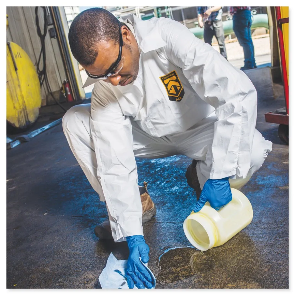 Ansell A40 Elastic-Cuff and Ankles Coveralls - Large, White (25/Carton)