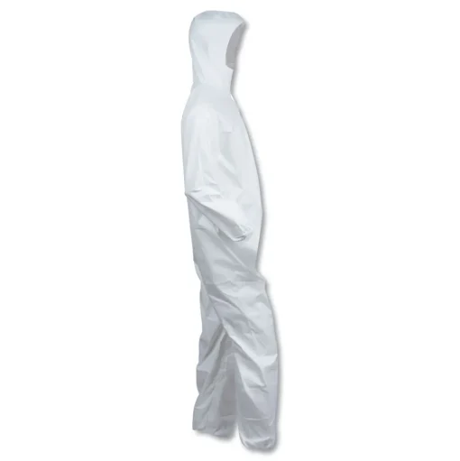 Ansell A40 Elastic-Cuff Ankle Hooded Coveralls - Triple Extra Large, White (25/Carton)